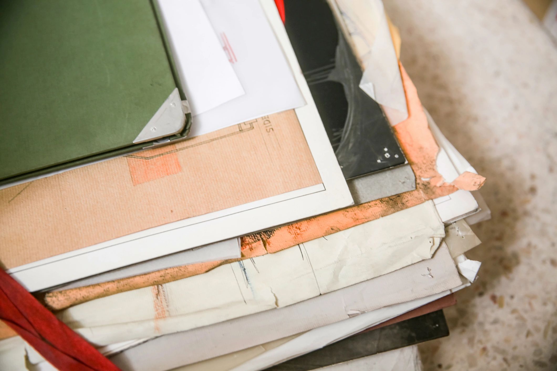 Historical family research documents and records