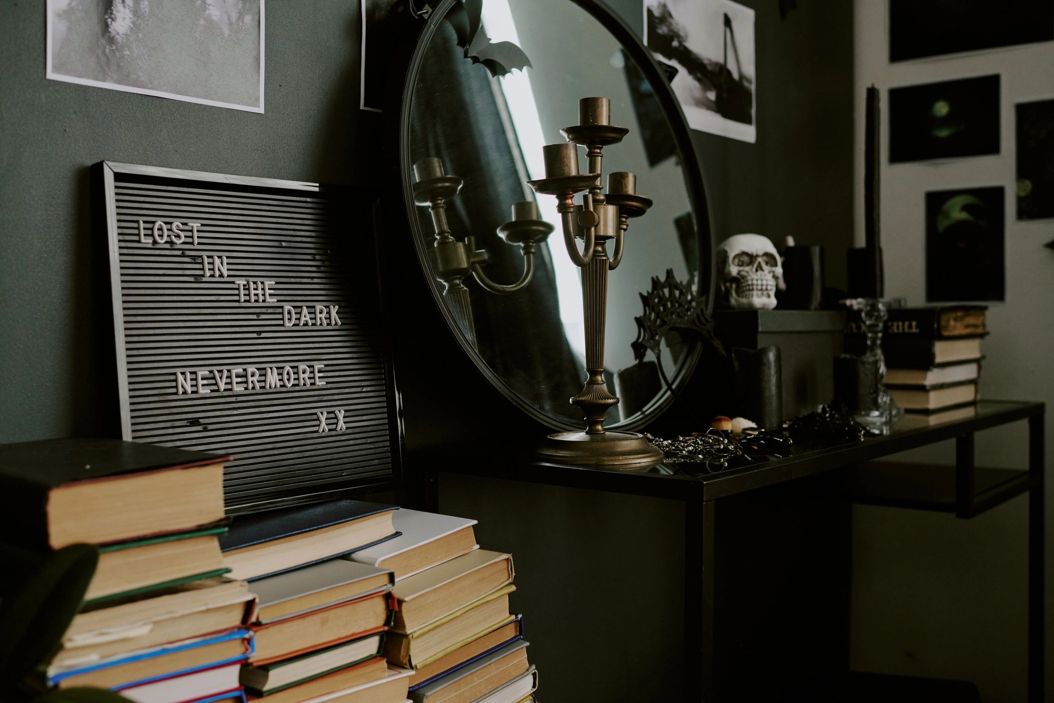 Vintage books and heirloom objects suggesting preserved family history